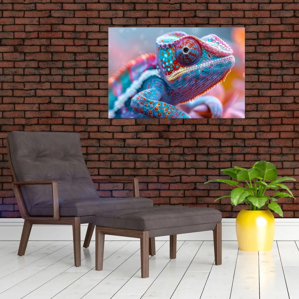 Tablou - Cameleon colorat (90x60 cm)