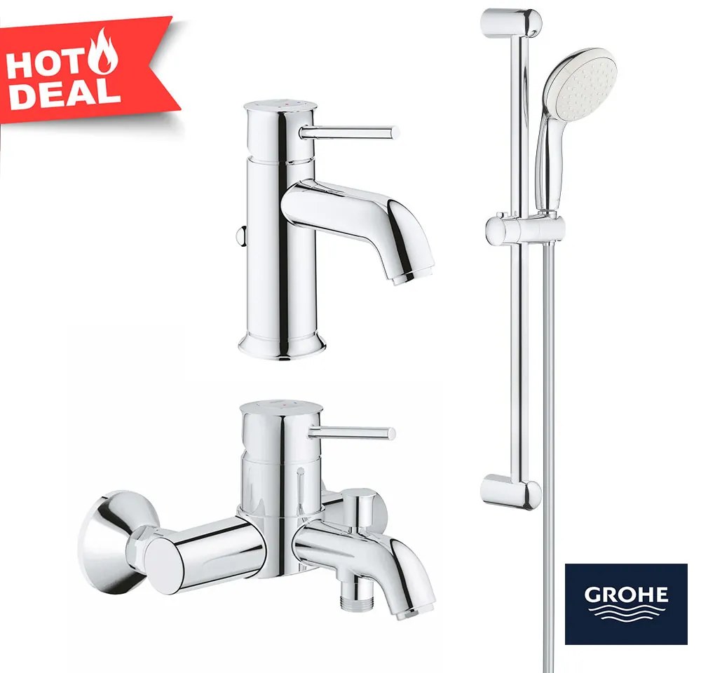 Set complet baterii baie 3 in1 Grohe Classic marimea S (23782000 ,23787000,27853003 )