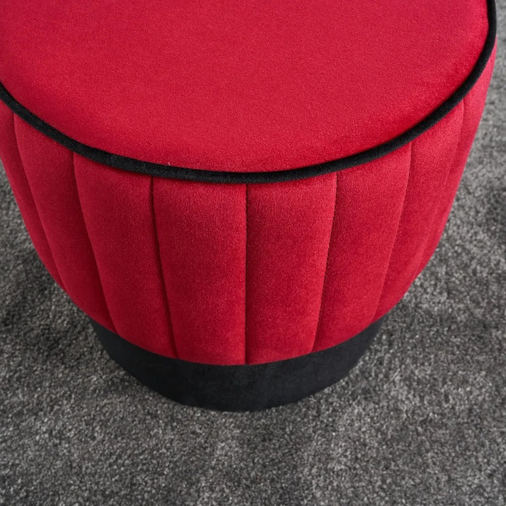 Taburet Rose Pouf Roșu