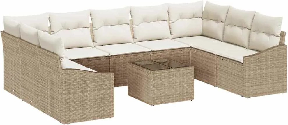 vidaXL Set de canapele pentru grădină Bej și crem poliratan