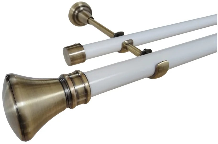 Galerie dubla fara inele LUXOR - 25/19 - alb/aur antic (Alege marime: 120 cm)
