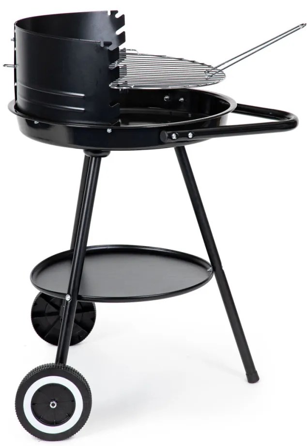 Görgős kerti grill állítható rácsmagassággal