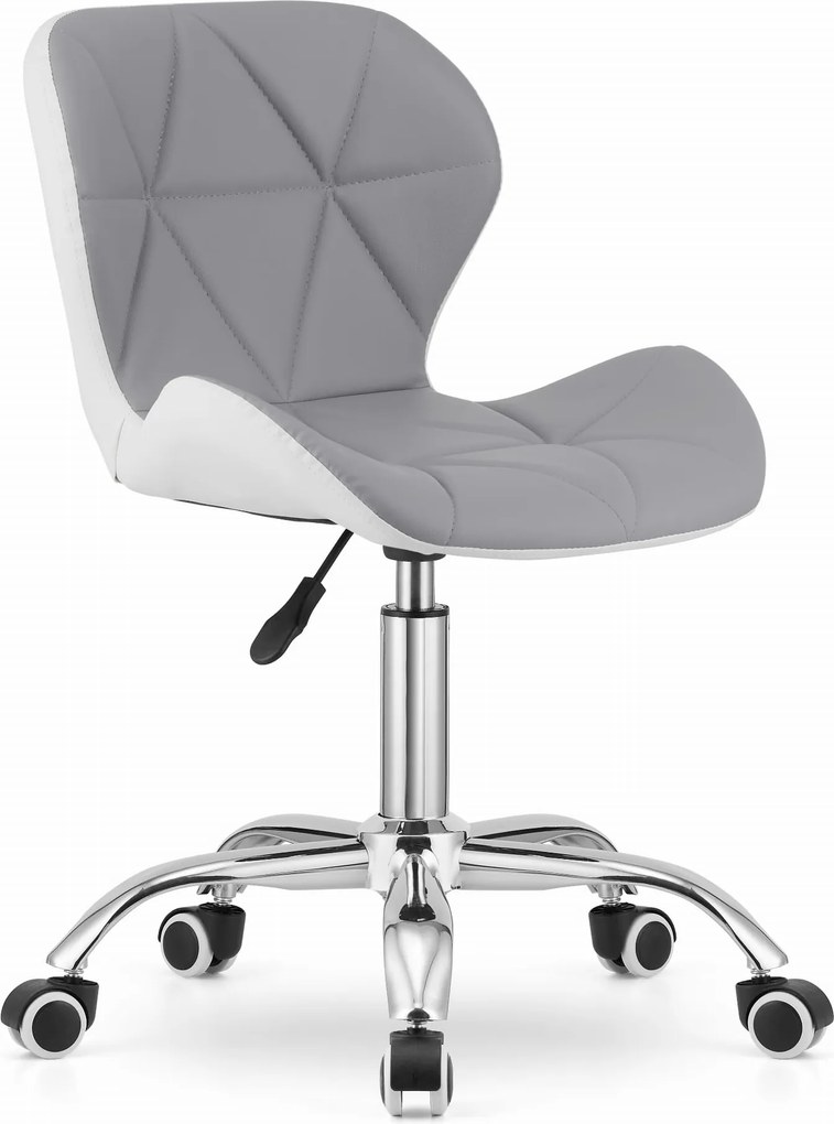 OFERTA Scaun de birou AVOLA gri-alb din piele ecologica clasa a II-a