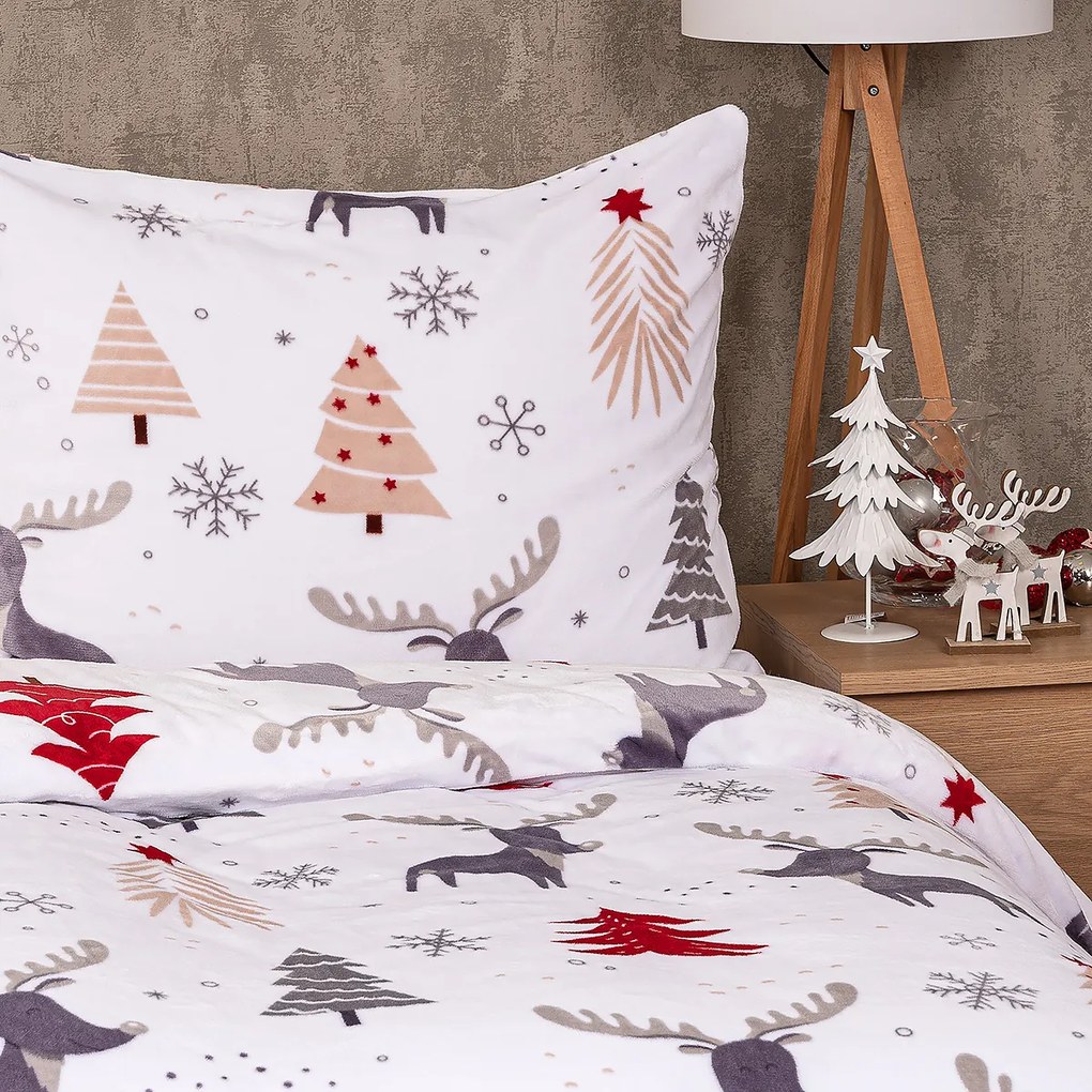Lenjerie de pat 4Home Cute reindeer microflanel, 160 x 200 cm, 70 x 80 cm