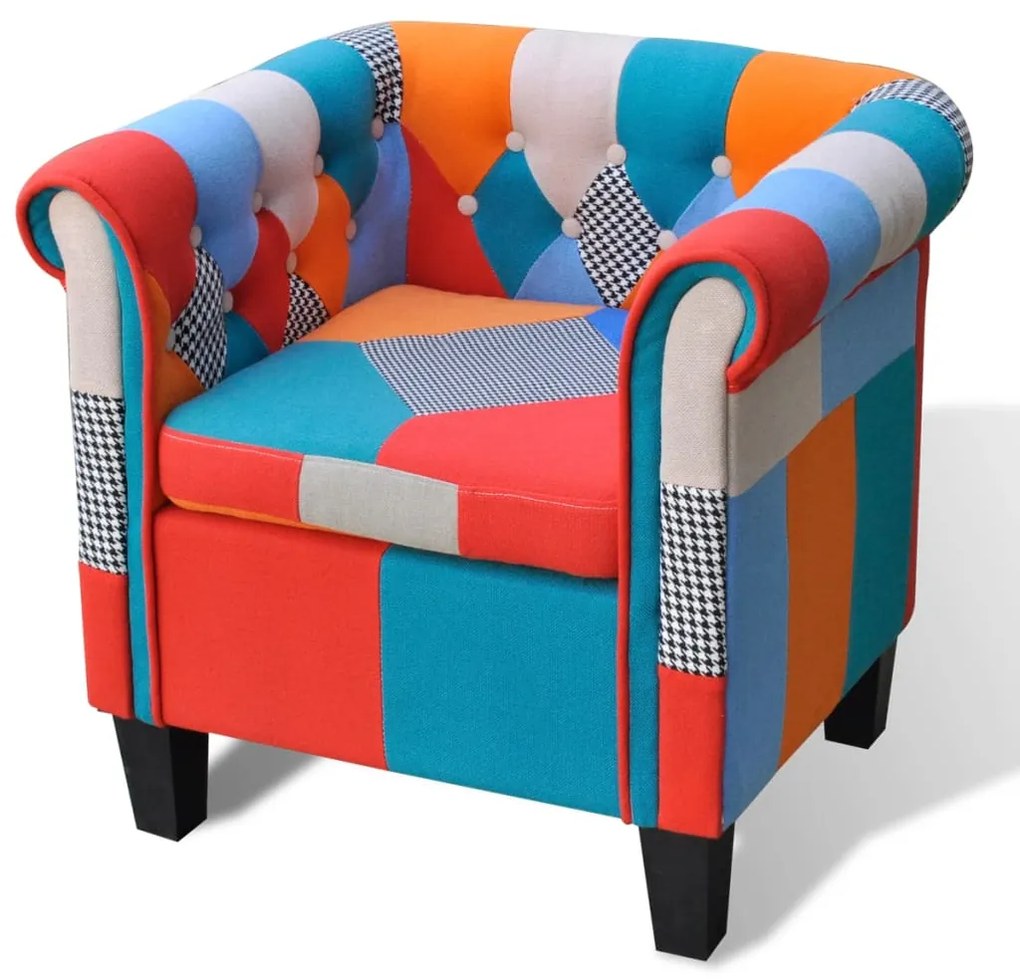 vidaXL Fotoliu cu model Patchwork, material textil