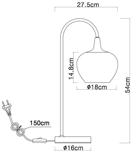 Lampă de masă Globo 15548TG MAXY 1xE27/40W/230V
