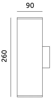 Aplică de exterior 2xGU10/35W/230V IP54 negru dreptunghiular
