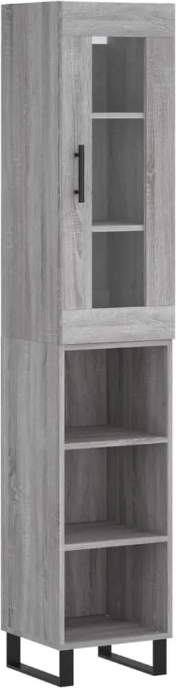 vidaXL Dulap înalt, gri sonoma, 34,5x34x180 cm, lemn prelucrat