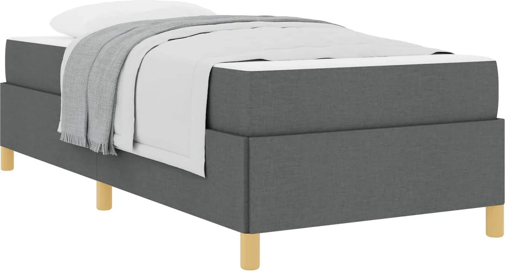 vidaXL Cadru de pat cu saltea Gri închis 80 x 200 cm țesătură