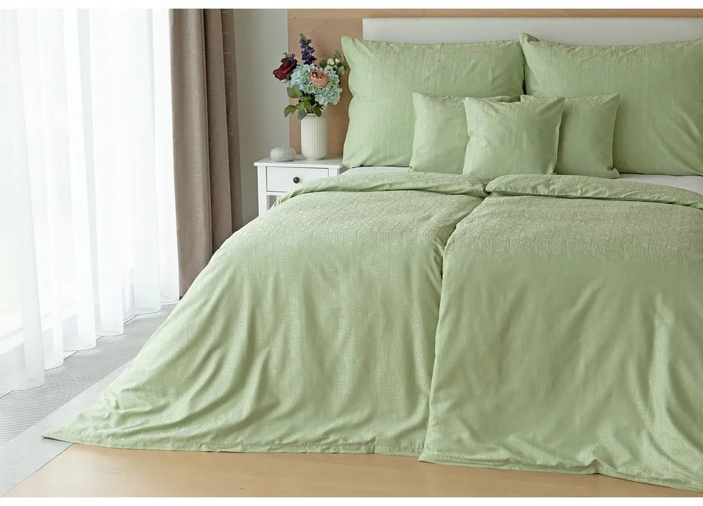 Matějovský Bamboo damask lenjerie de pat SofieLight Green, 140 x 220 cm, 70 x 90 cm, 140 x 220 cm, 70 x 90 cm