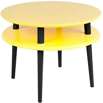 Masă de cafea cu picioare negre Ragaba UFO, Ø 57 cm, galben