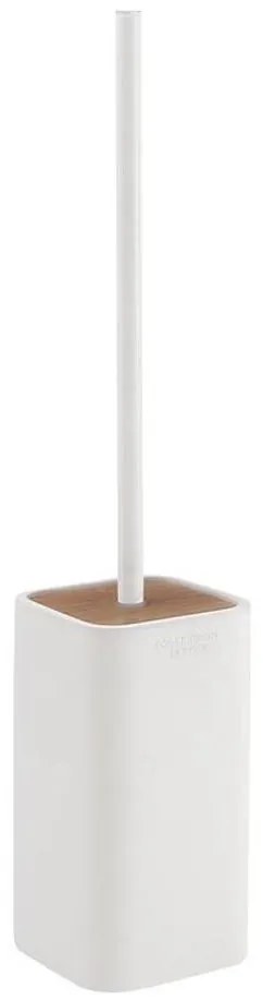 Perie de toaletă autoportantă Gedy NINFEA alb/bambus