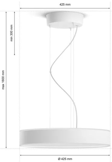 Lustră LED pe cablu dimabilă Hue LED/33,5W/230V 2200-6500K albă Philips