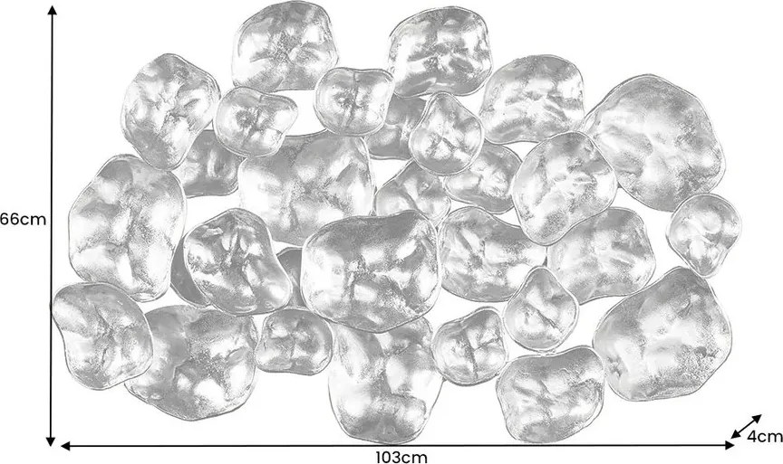 Decoratiune perete design modern VARIATION 100cm, argintiu