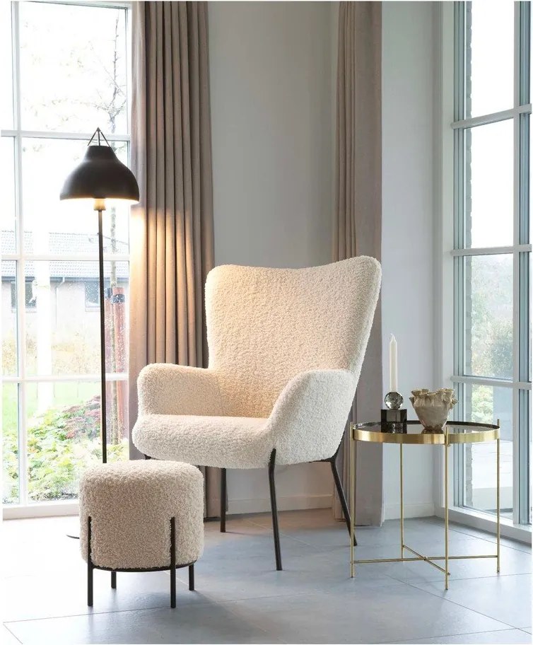 Fotoliu crem cu tapițerie din blană artificială Glasgow – Bonami Essentials