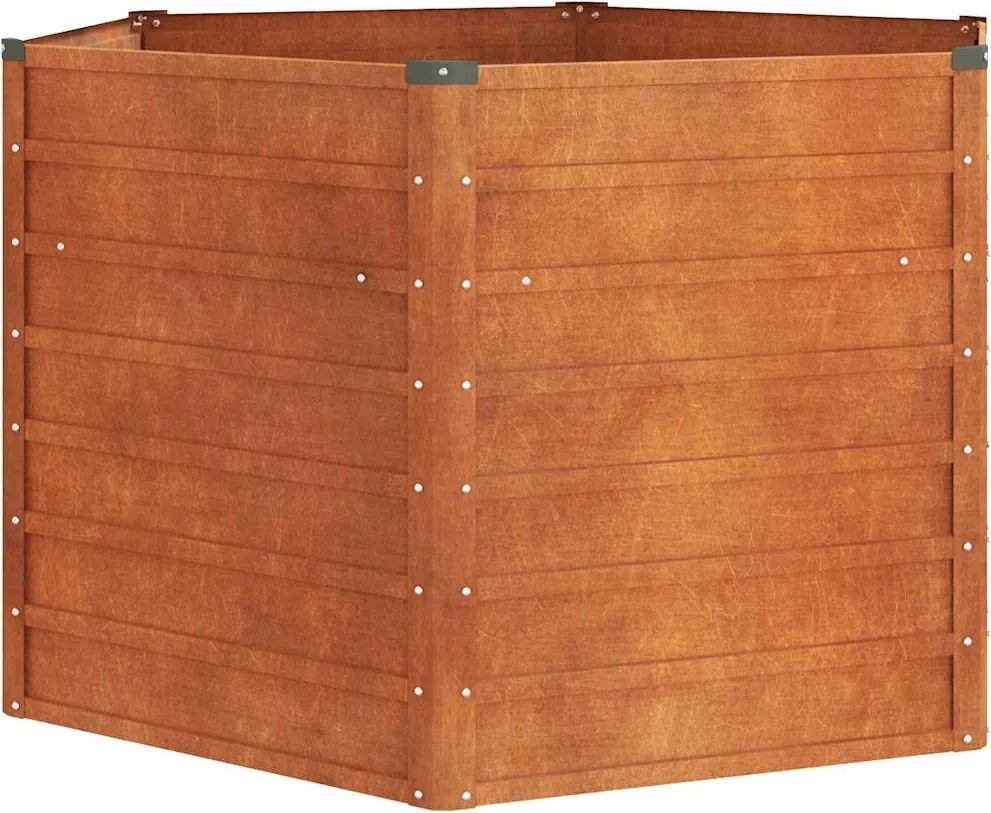 vidaXL Strat înălțat de grădină, ruginiu, 129x129x77 cm, oțel corten