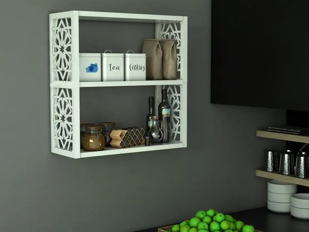 Raft de perete din PAL/PPE, Lulu Homs, alb, 50 x 45 x 20 cm