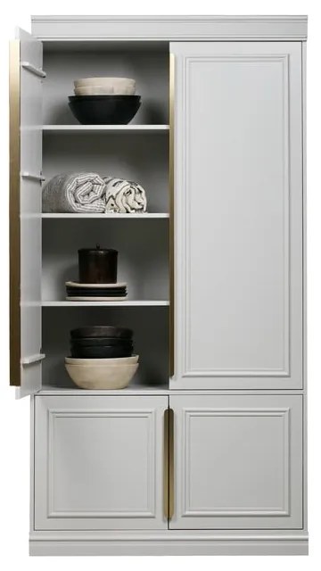 Șifonier din lemn de pin gri deschis cu ușă cu balamale 110x215 cm Organize – BePureHome