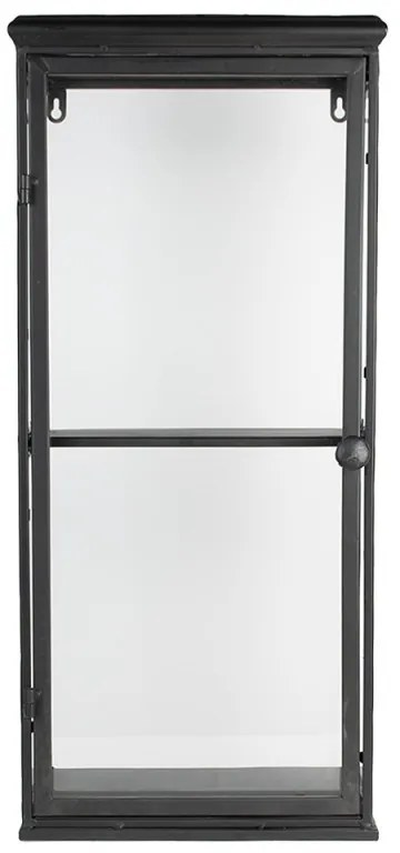 Vitrina neagra, din metal si sticla, Verre