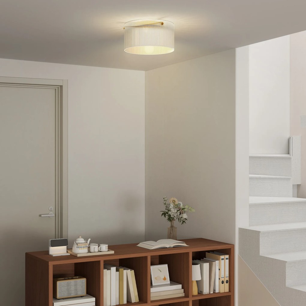 HOMCOM Plafonier LED 40W cu bază E27 modern pentru sufragerie, hol, sufragerie, bucătărie, transparent | Aosom Romania