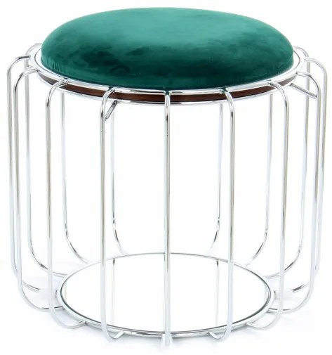 Taburet tapitat/masuta de cafea rotund/a Comfortable 50x50x45 cm verde