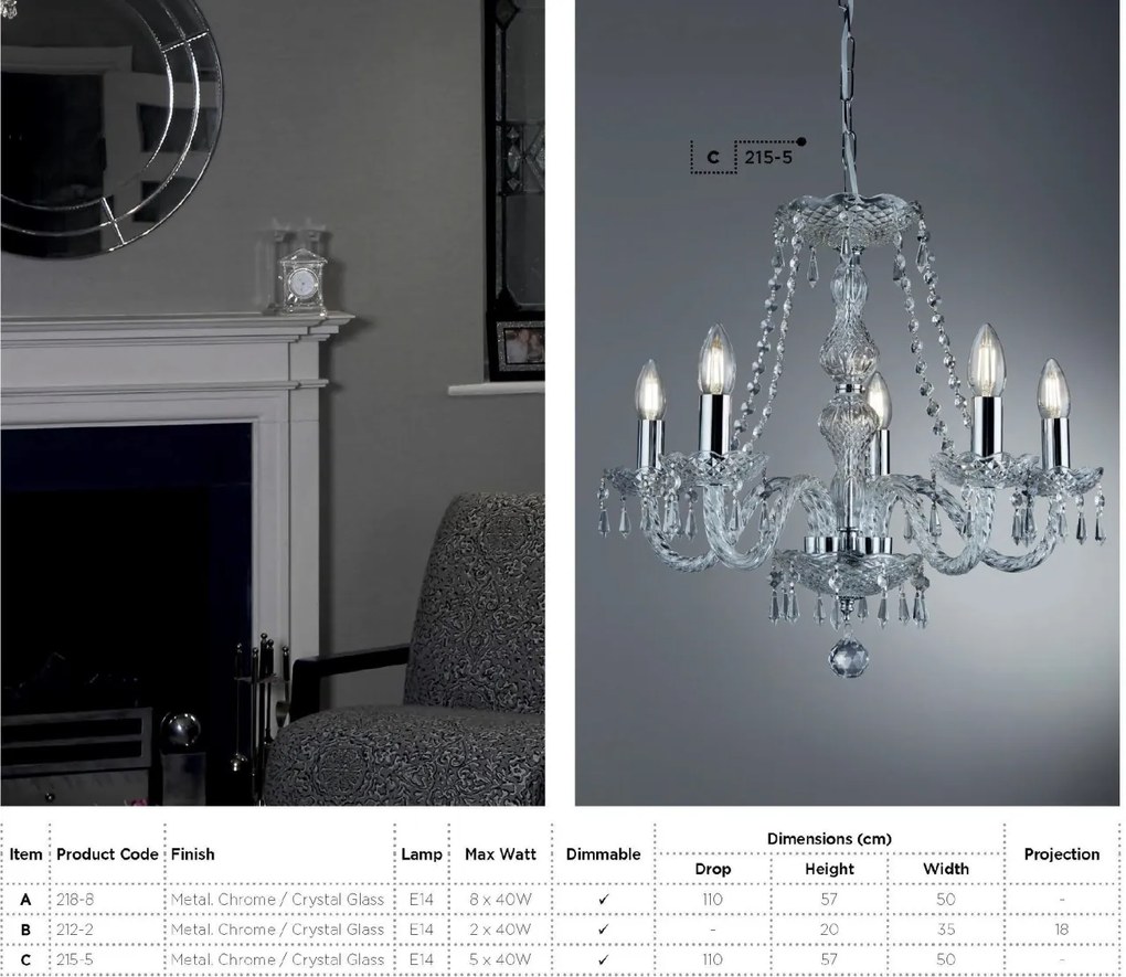 Candelabru elegant design clasic Hale 5L 215-5 SRT