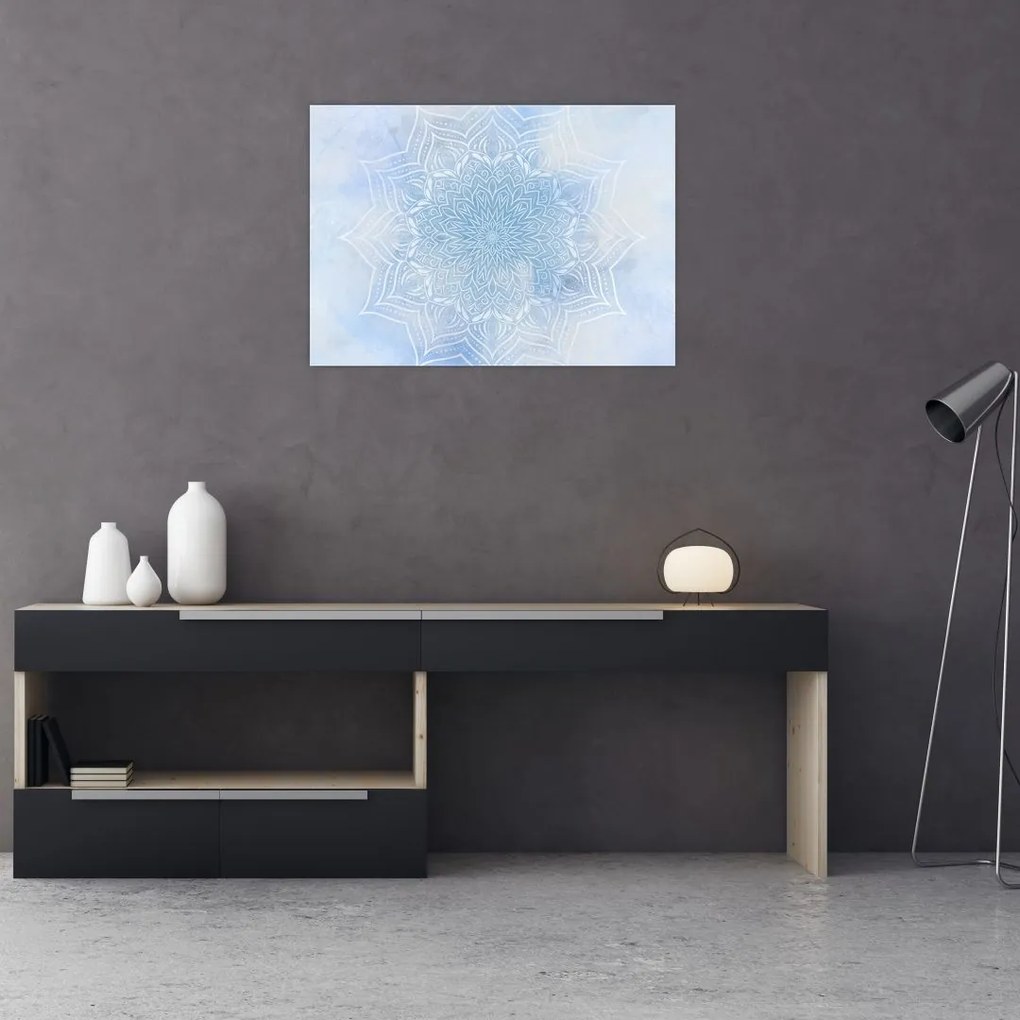 Tablou pe sticlă - mandala de iană (70x50 cm)