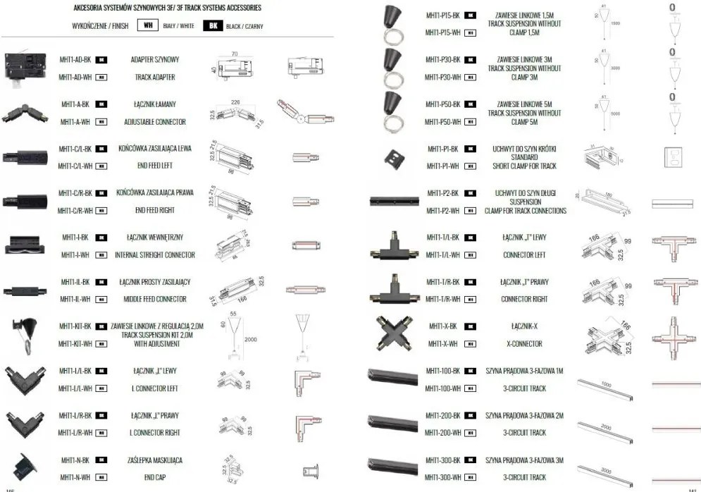 Spot LED directionabil pentru sina trifazata MAXLIGHT, HOSHI alb