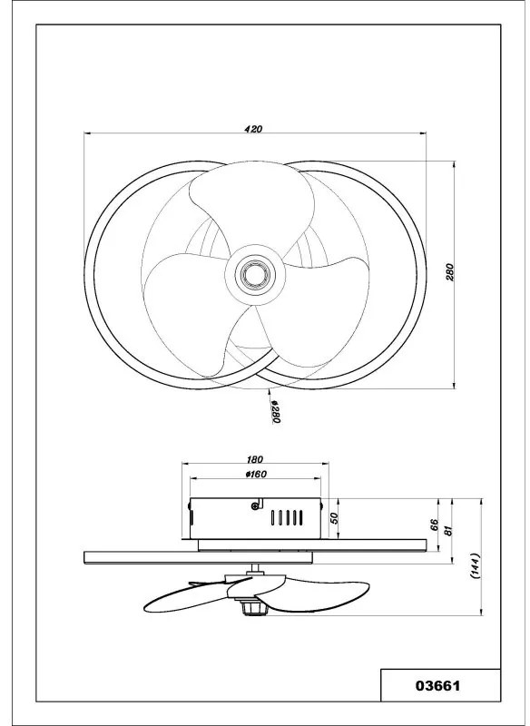 Lustra LED cu ventilator si telecomanda KAREN 03661 GL