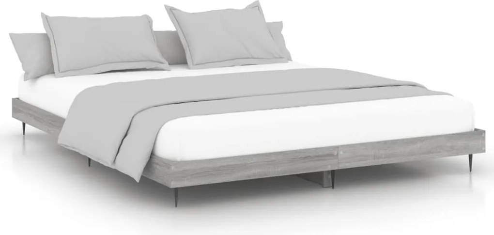 vidaXL Cadru de pat fără saltea Gri Sonoma 160x200cm lemn prelucrat