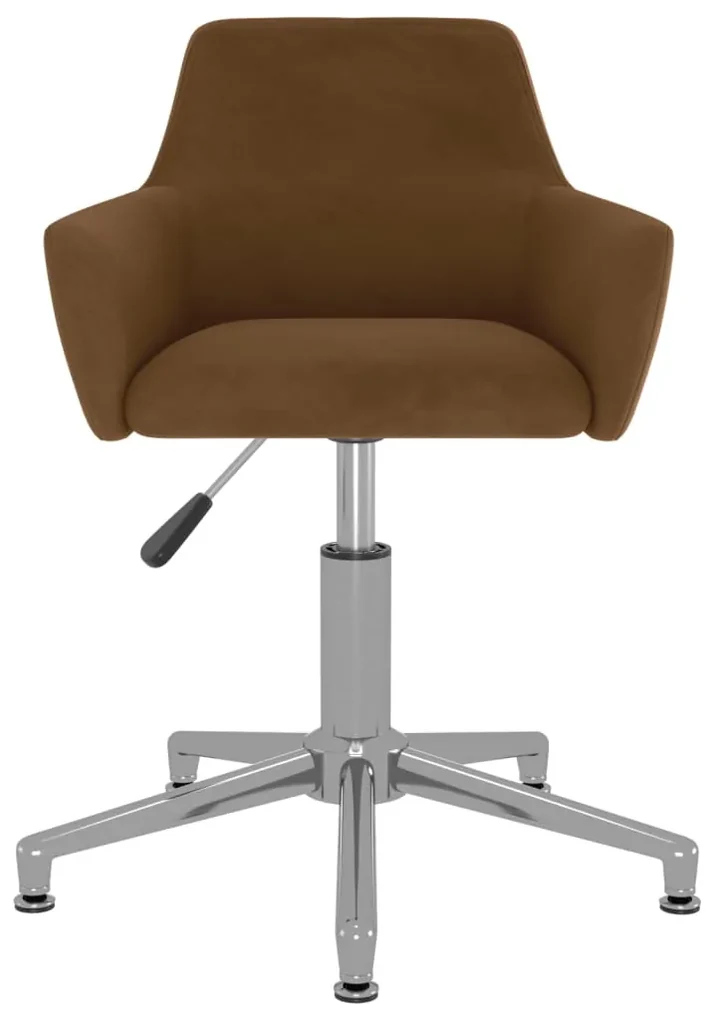 331093 vidaXL Scaun de bucătărie pivotant, maro, catifea