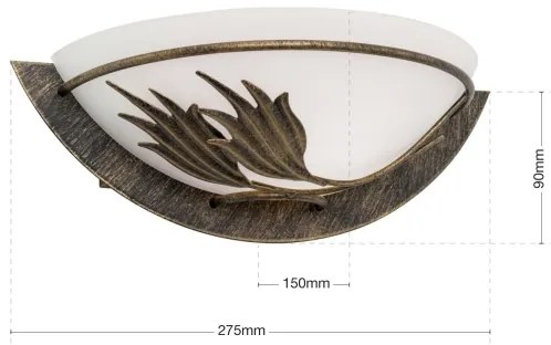 Aplică Orion WA 2-1196/1 FLEUR 1xE14/60W/230V bronz