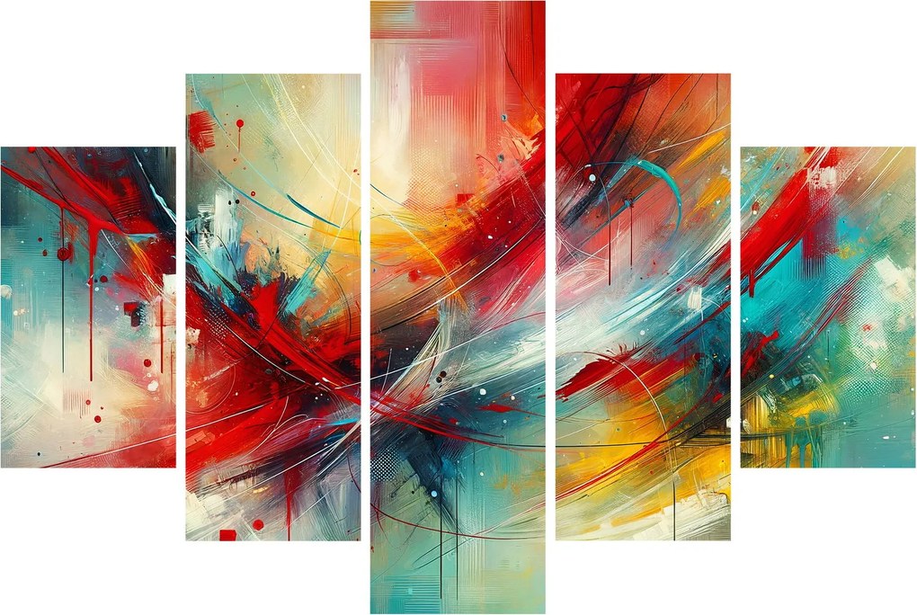 Tablou – Abstracție cu roșu (150x105 cm)