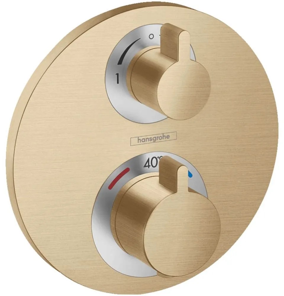 Baterie termostatata incastrata pentru 2 consumatori, bronz periat Bronz periat
