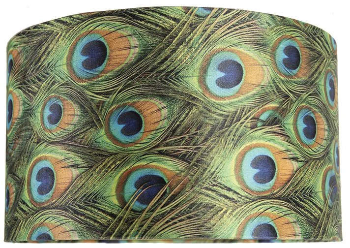 Abajur din catifea cu design de păun 35/35/20 cu interior auriu