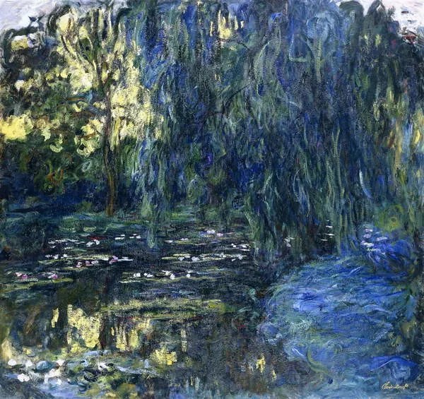 Reproducere View of the Lilypond with Willow, c.1917-1919, Monet, Claude