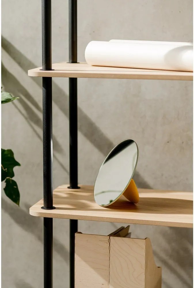 Etajeră în culoare naturală cu aspect de lemn de stejar 80x54,5x35 cm Teidi – noo.ma