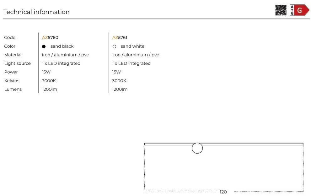 Aplica LED de perete stil minimalist FRANK B alba