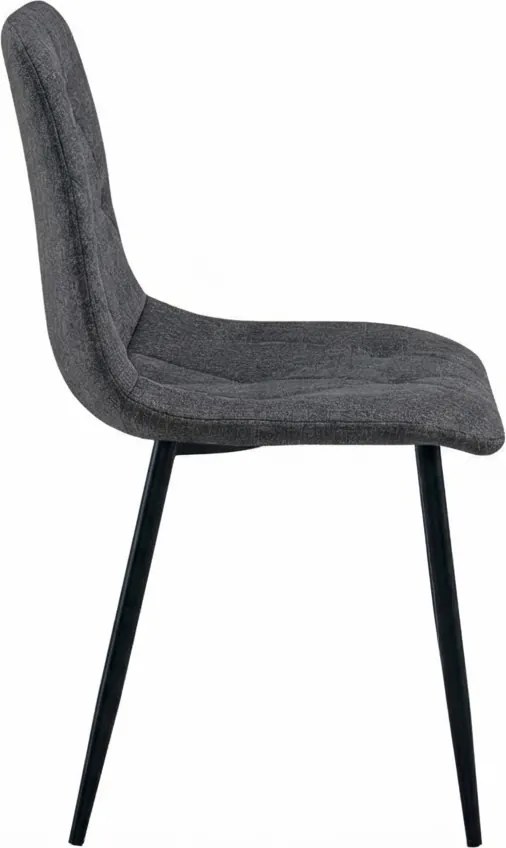 Scaun gri inchis LIBRA STONE GREY cu picioare negre