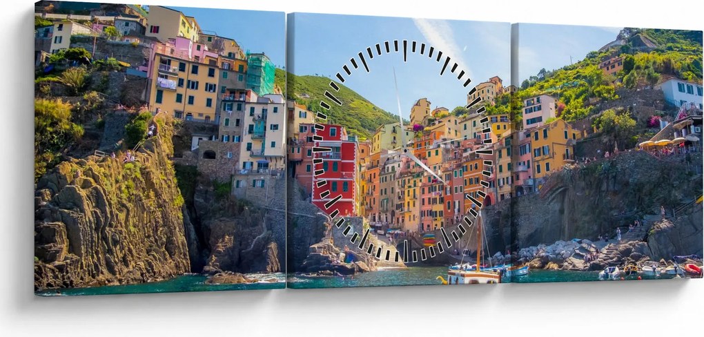 Tablou - Pe Marea mediterană (cu ceas) (90x30 cm)