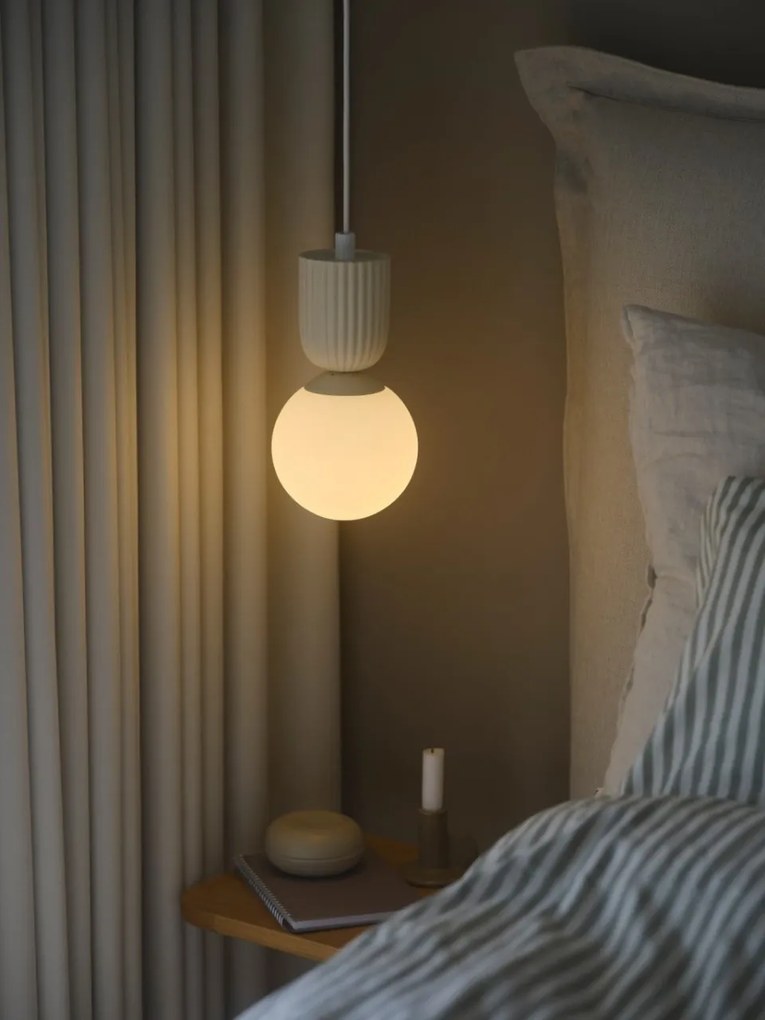 Pendul cu Forma Organic din Ceramica si Sticla, Sadie bej