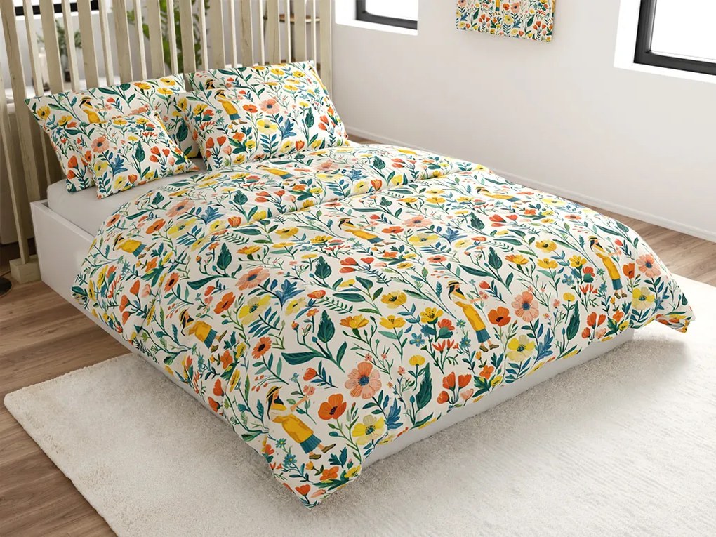 Lenjerie de pat policoton FLOVINA POLY colorata Dimensiune lenjerie de pat: 2 buc 70 x 90 cm | 200 x 220 cm
