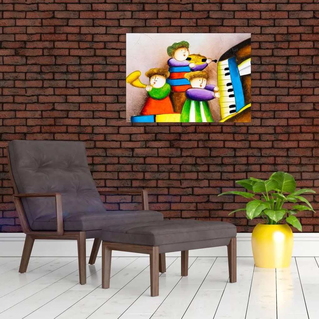 Tablou - Muzicanții, pictură (70x50 cm)