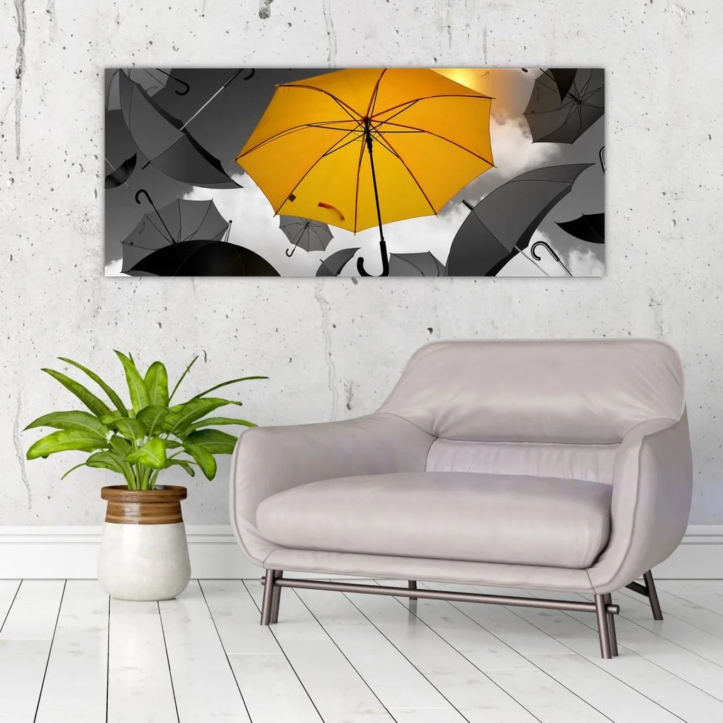 Tablou - Umbrelă galbenă (120x50 cm)