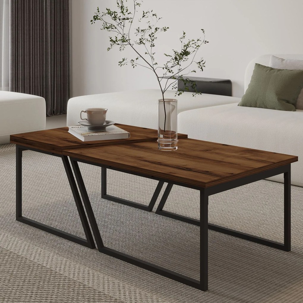 Set măsuțe cafea Veronico (nuc rustic). 1127488