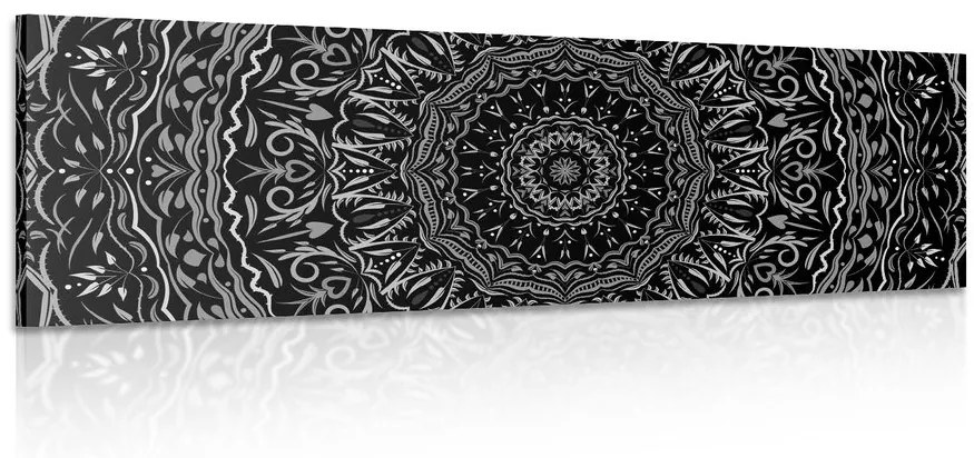 Tablou Mandala în stil vintage în design alb-negru