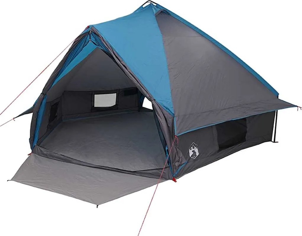 vidaXL Cort Teepee pentru 10 Persoane cu acoperiș Albastru și Gri