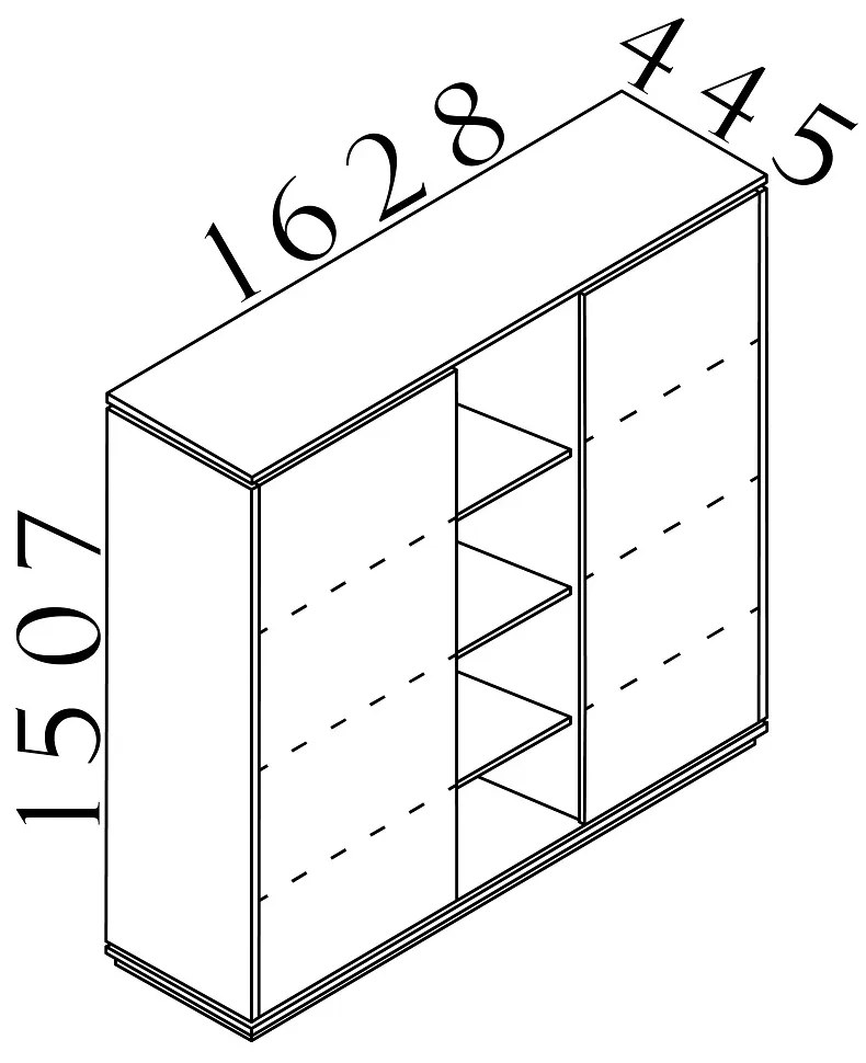 Dulap înalt Creator 162,8 x 44,5 x 150,7 cm, alb / antracit