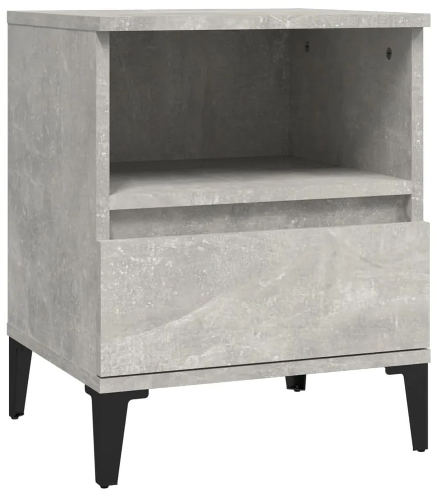821818 vidaXL Noptiere, gri beton, 40x35x50 cm