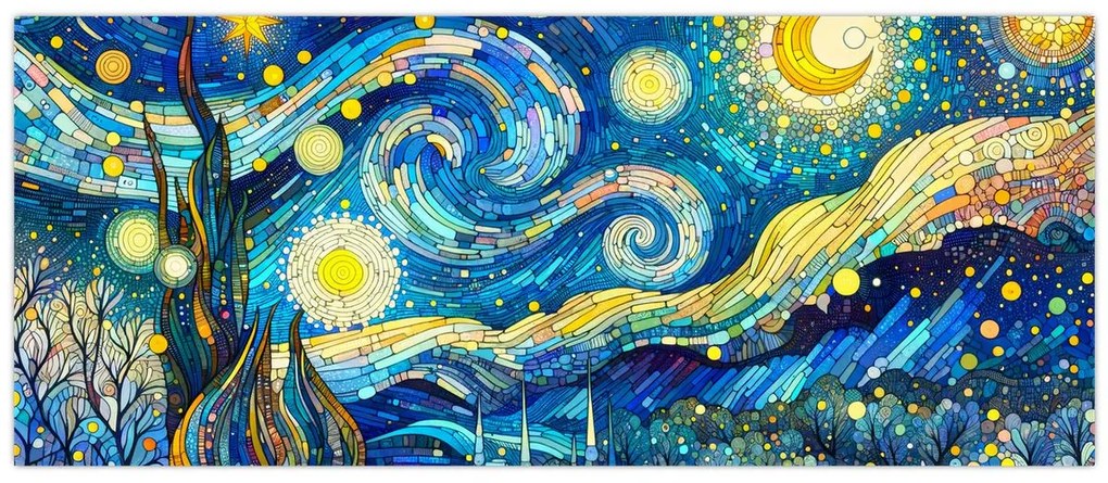 Tablou – Mozaic al nopții înstelate (120x50 cm)